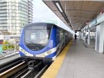 Canada Line Skytrain at Richmond-Brighouse Station in Richmond, BC-view is looking north